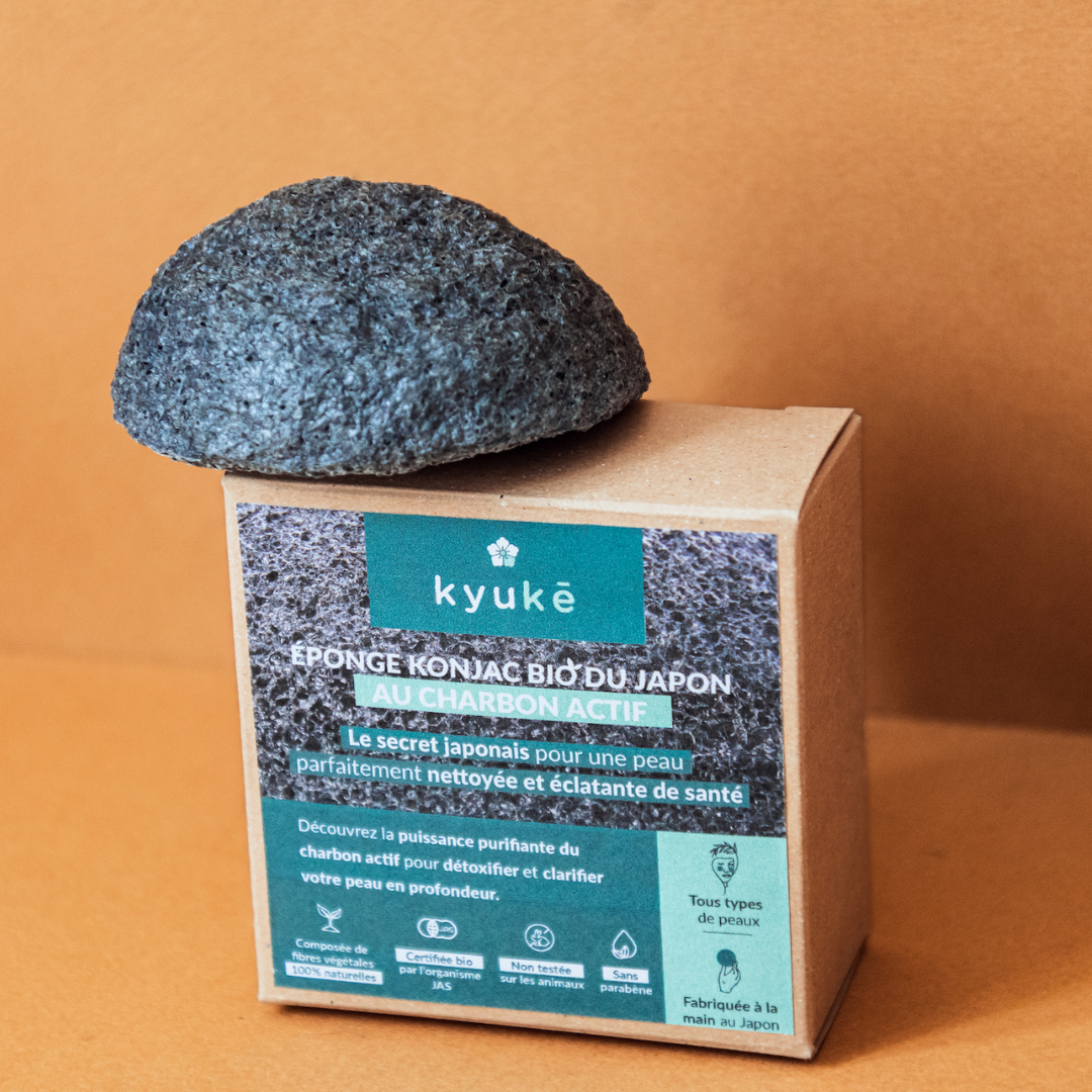 Éponge Konjac Charbon actif