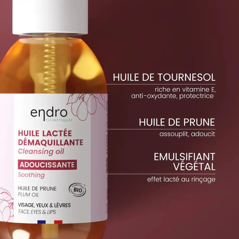 Huile lactée démaquillante 100 ml - visage, yeux et lèvres