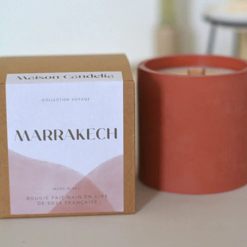 Bougie Jesmonite Marrakech - Musc Blanc - 250g
