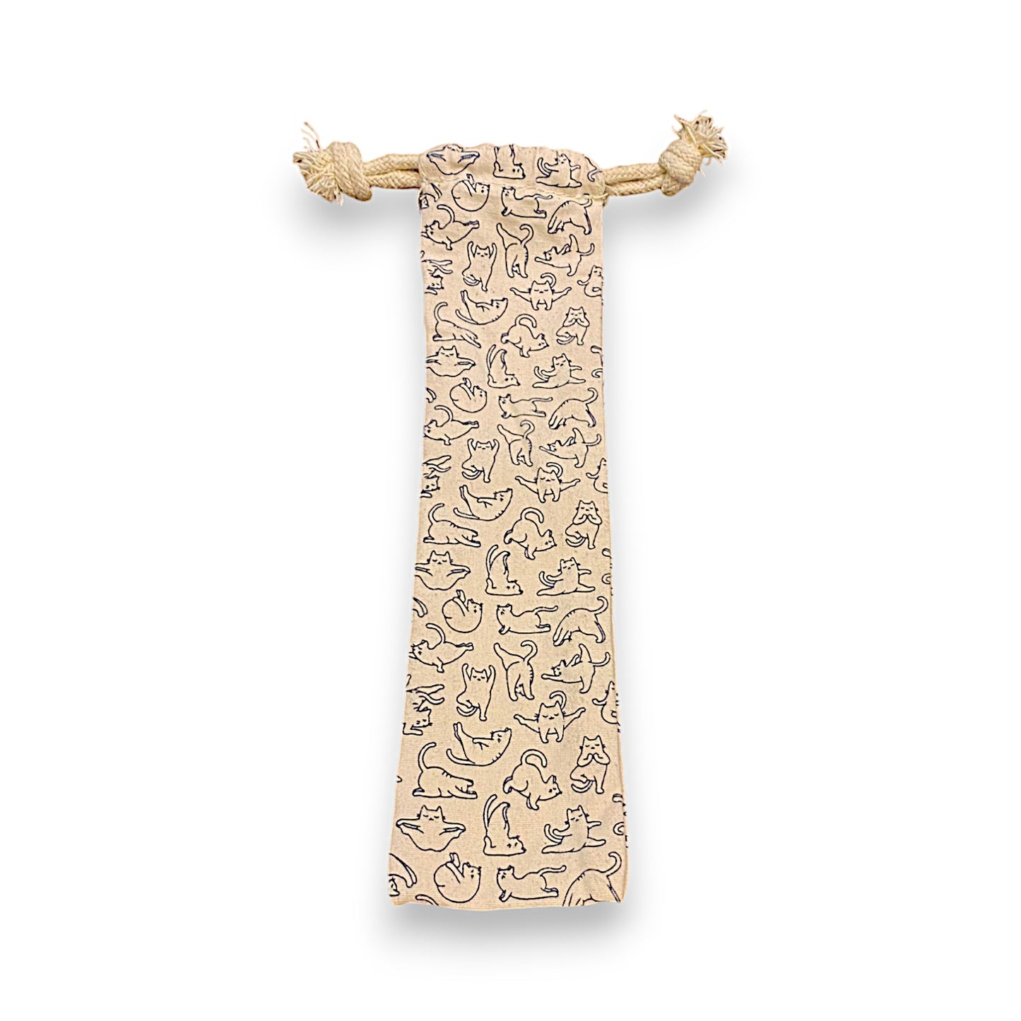 Pochette pailles chats yoga