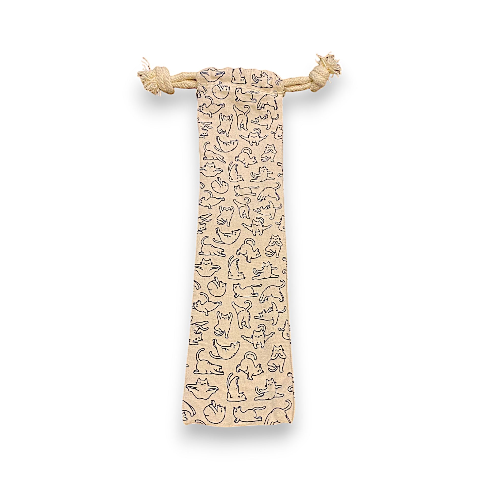 Pochette pailles chats yoga