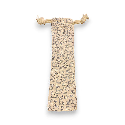Pochette pailles chats yoga