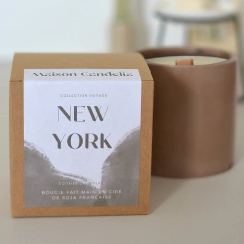 Bougie Jesmonite New-York - Cookie Chocolat - 250g