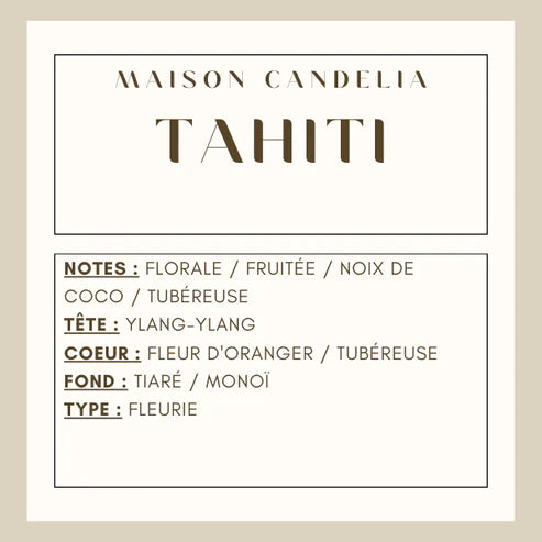 Bougie Jesmonite Tahiti - MonoÎ - Pyramide olfactive