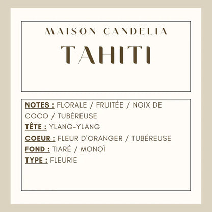 Bougie Jesmonite Tahiti - MonoÎ - Pyramide olfactive
