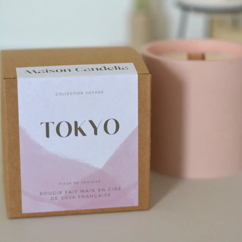Bougie Jesmonite Tokyo - Fleurs de Cerisier- 250g