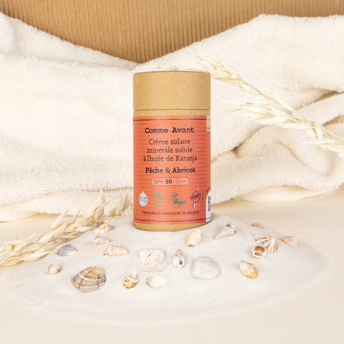 Crème solaire minérale Solide SPF50 à l'huile de Karanja