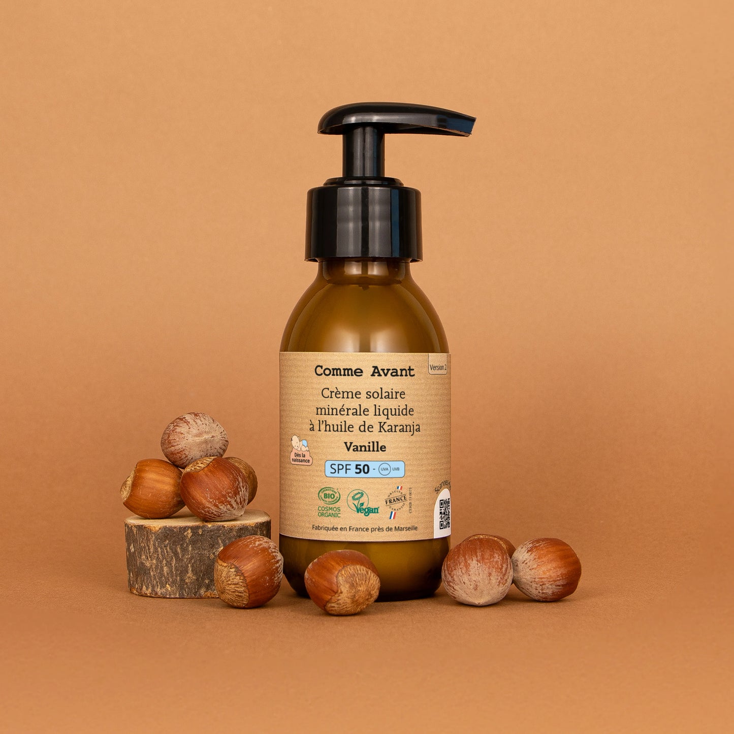 Crème solaire minérale Liquide SPF50 à l'huile de Karanja